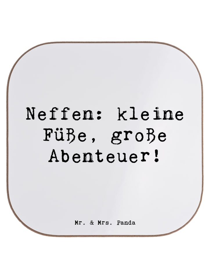 Untersetzer Neffe Abenteuer mit Spruch in Weiß