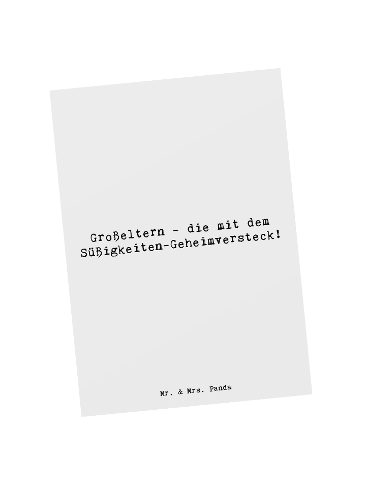 Postkarte Großeltern Süßigkeiten mit Spruch in Weiß