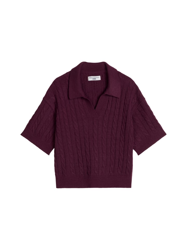 Strickpolo oversized in Mahagony Jam