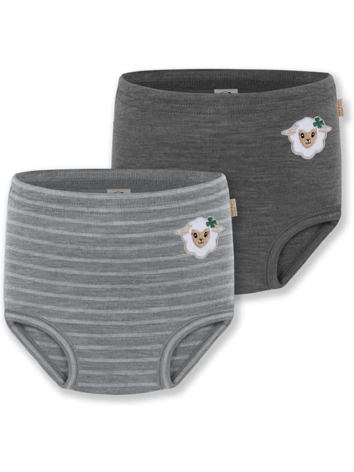 2er Pack Baby Merino Windelhose Tokoroa in Anthrazit/Grau