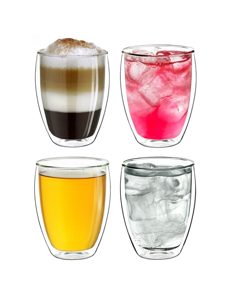 4er Set Thermoglas dg-h "Doppelwandglas"  - 400ml Glas