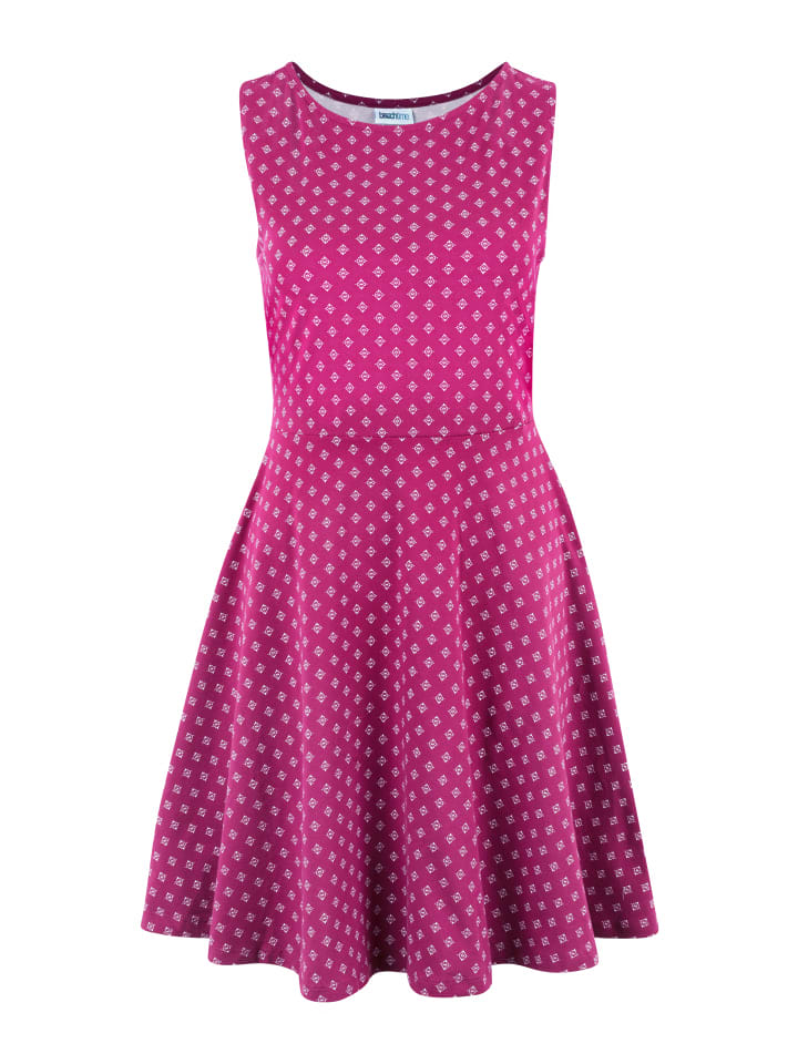 Jerseykleid in bordeaux-weiß