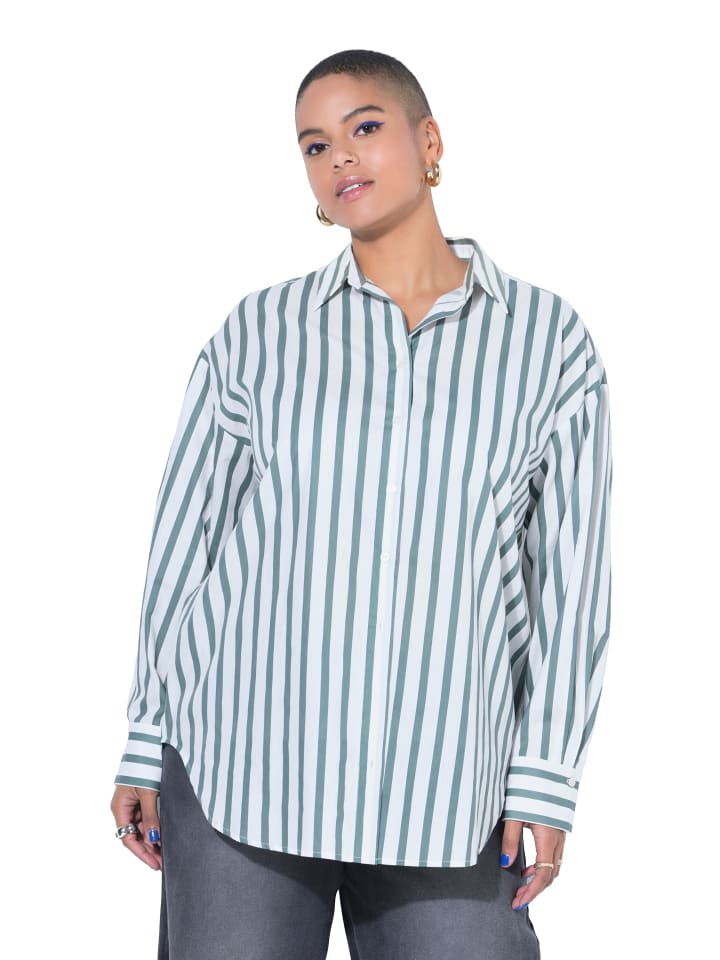 Hemdbluse in mattgrün