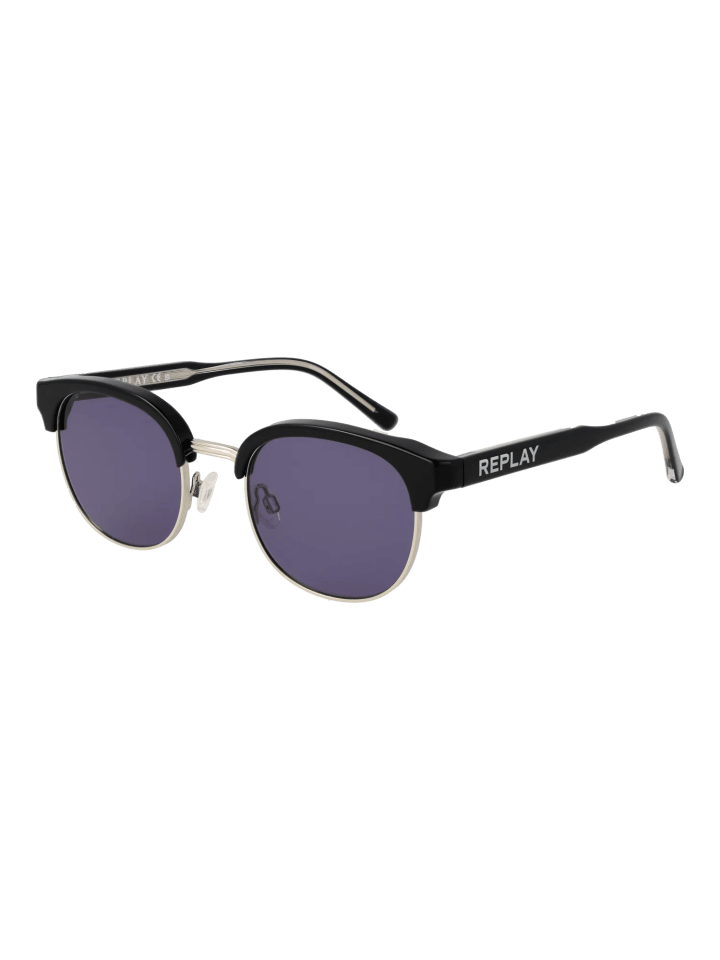 Unisex Sonnenbrille Browline Schwarz