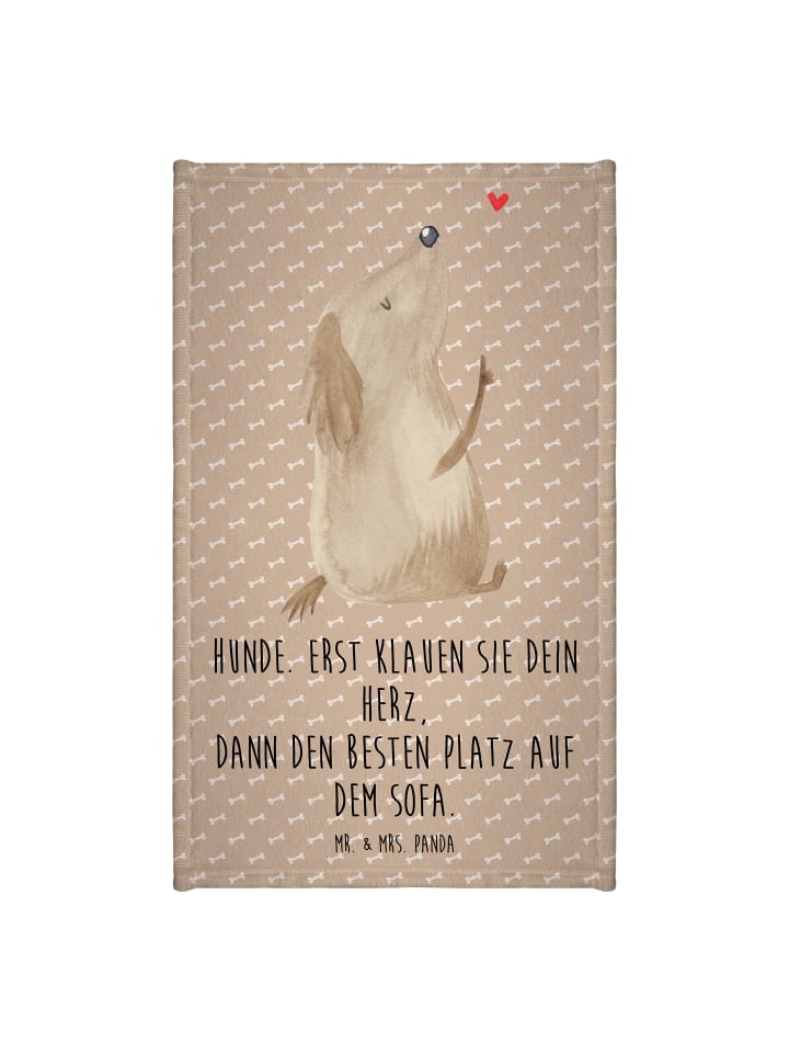 Handtuch Hund Liebe mit Spruch in Hundeglück