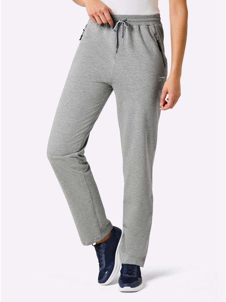 Freizeithose in grau-meliert