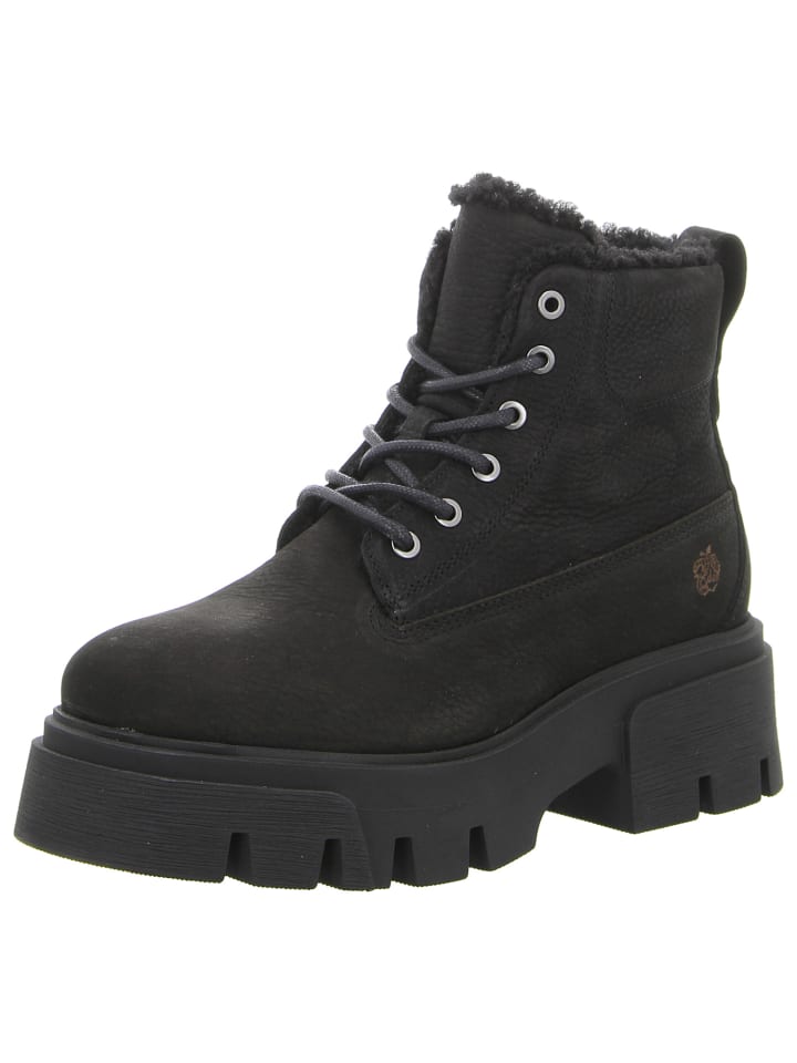 Schnürstiefelette in schwarz