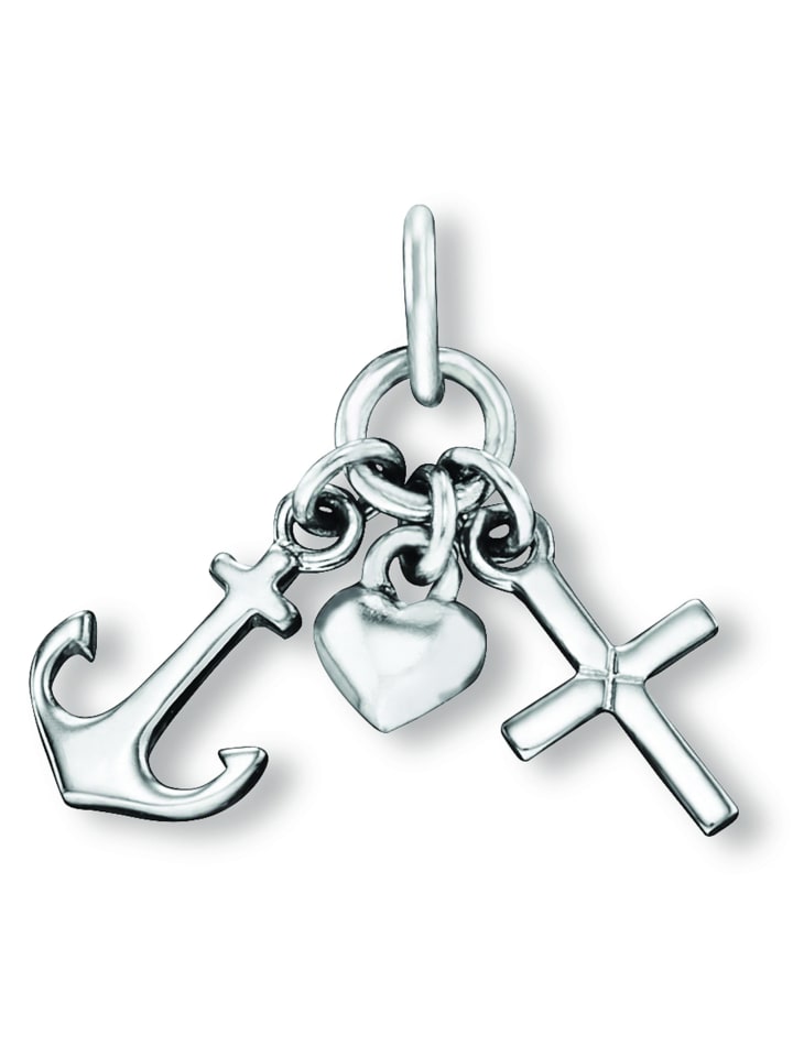 Glaube Liebe Hoffnung Anhänger aus 925 Silber in silber