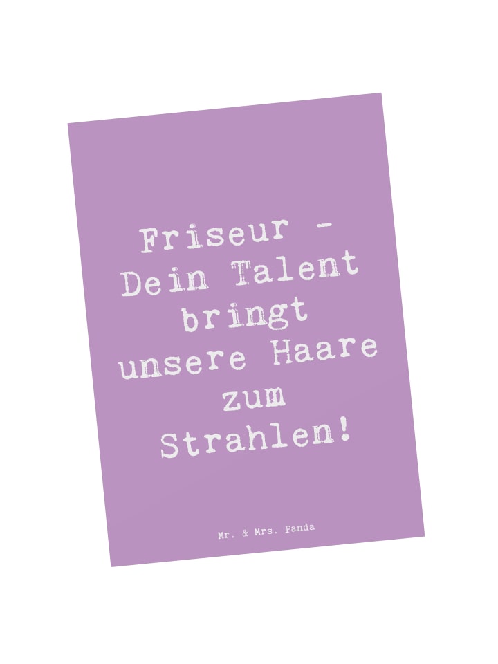 Postkarte Spruch Friseur Talent mit Spruch in Lavendeltraum