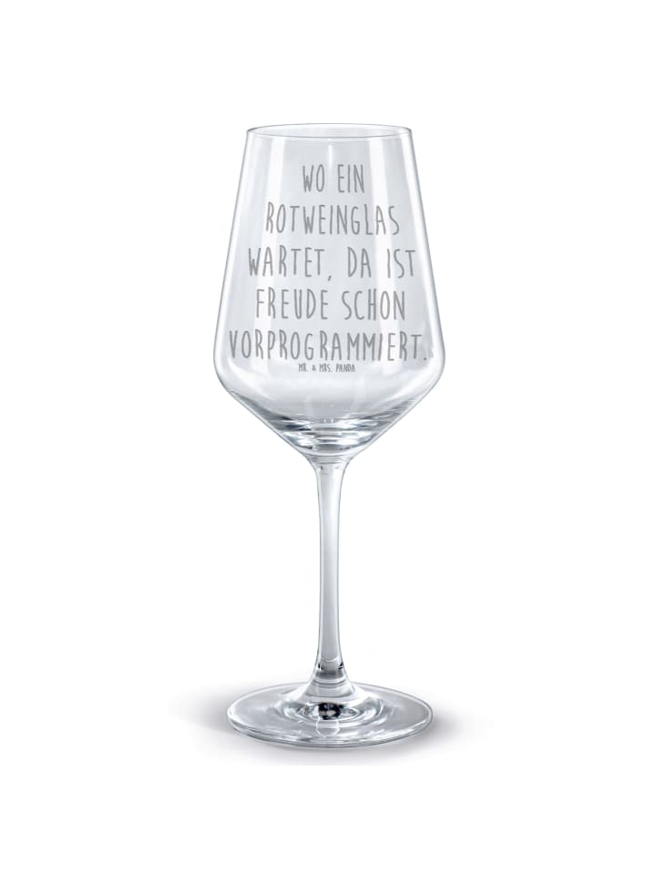 Weinglas Spruch Rotwein Glas Freude mit Spruch in Transparent