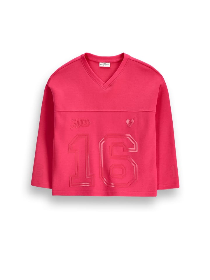 Langarmshirt in himbeerrot