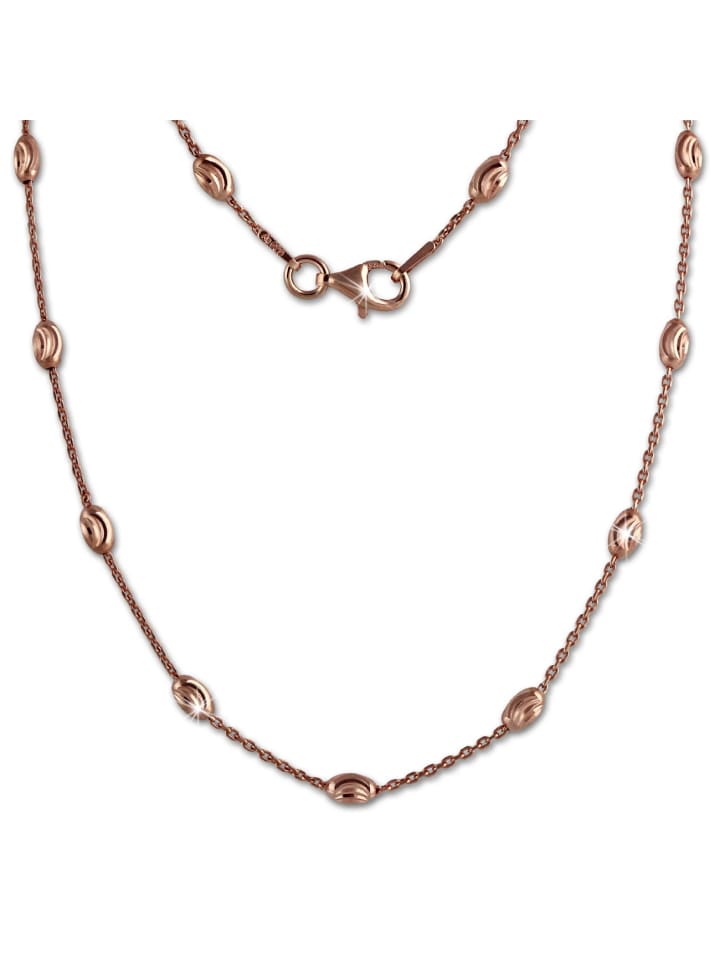 Halskette Silber 925 Sterling Silber, vergoldet (Roségold 333) ca. 45cm