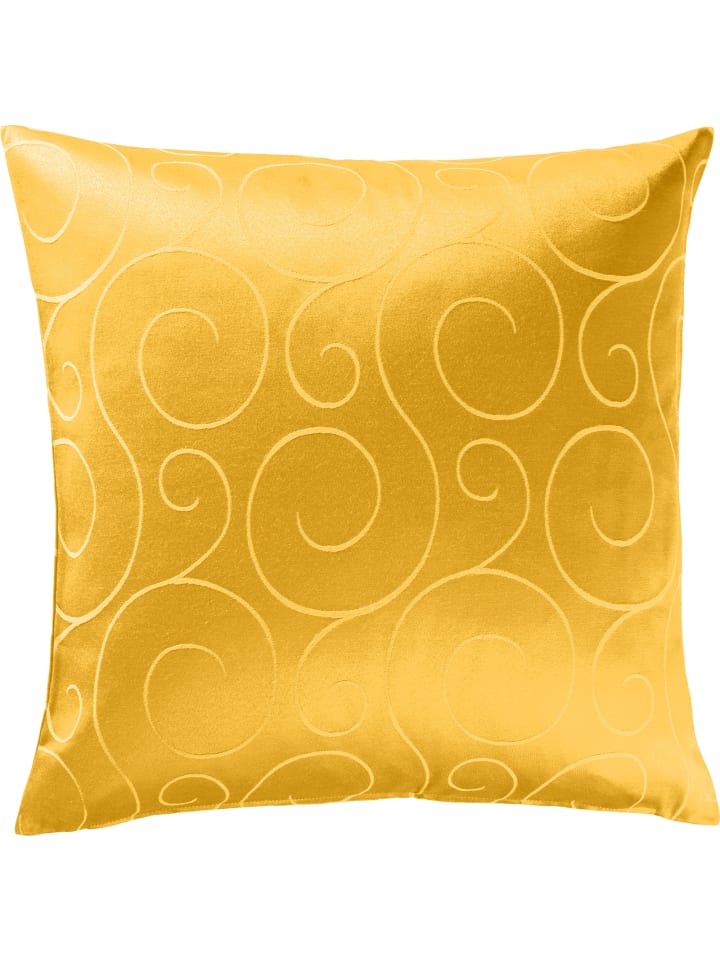 Jacquard, Baumwollmischung Kissenhülle Oberhausen in curry