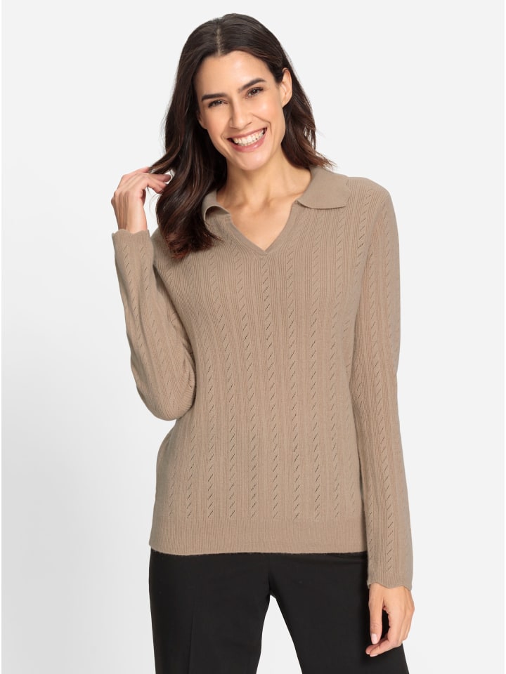 Polopullover in beige