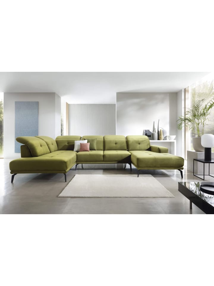 Brita Recamiere Links in Moos -  (L) 205 x (B) 350 x (H) 107 cm