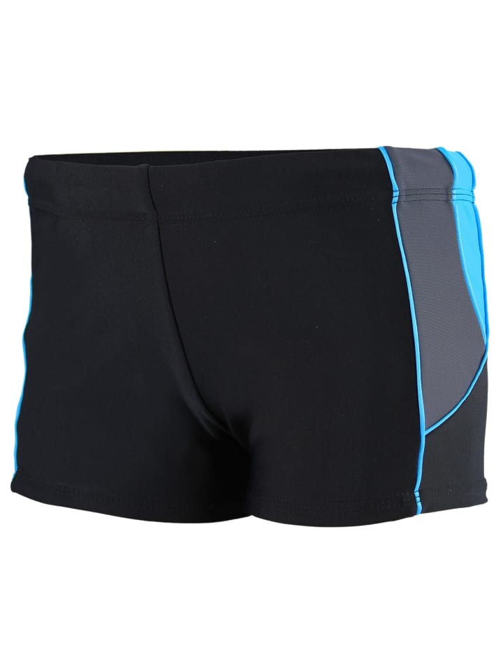 Aquarti Herren Badehose Kurz mit Kontrastpaspel in blau/grau