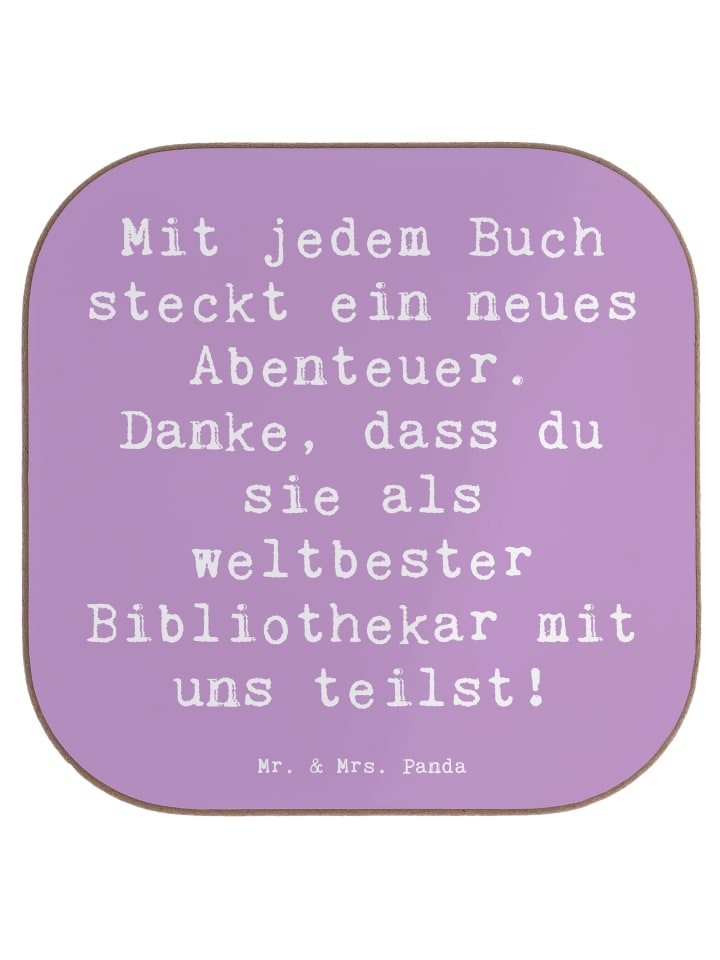 Bierdeckel Spruch Bibliothekar Abenteuer mit Sp... in Lavendeltraum