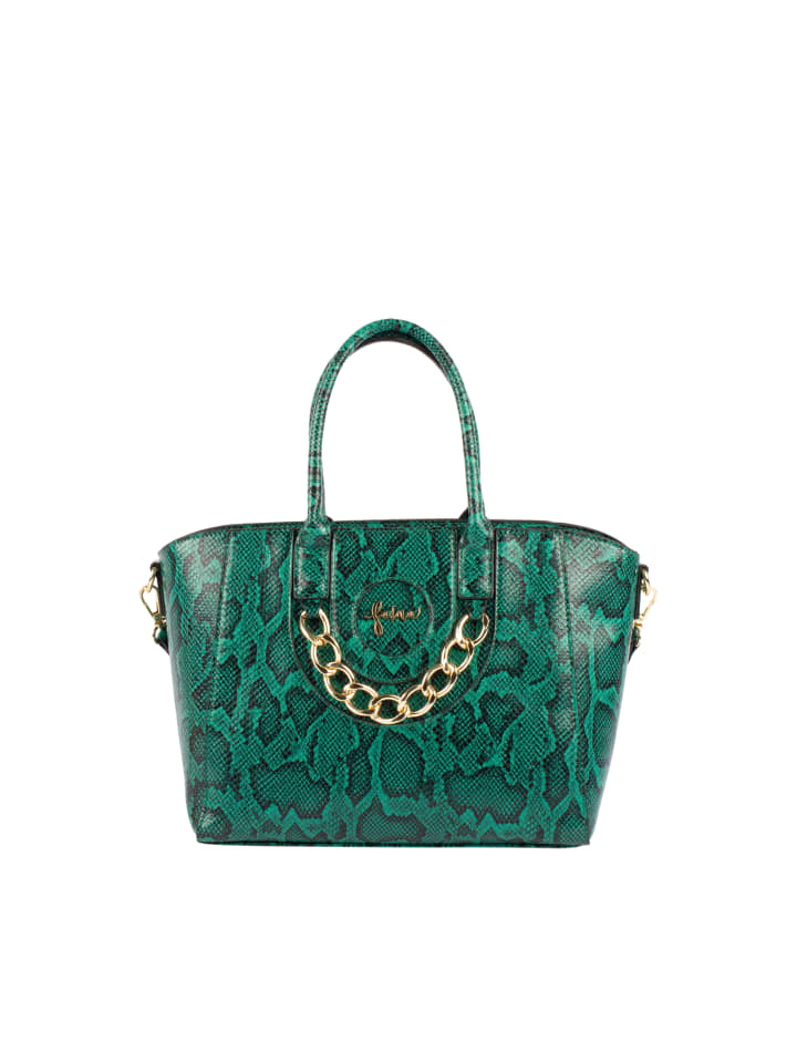 Damen Tote Bag in Grün Schwarz