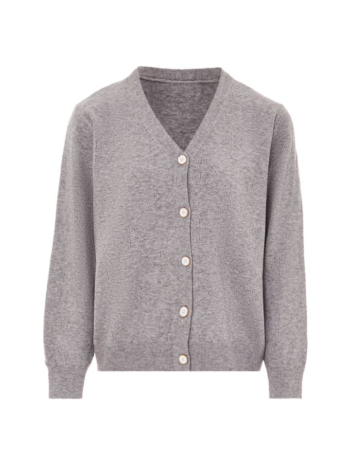 Damen Strickjacke in Grau Melange