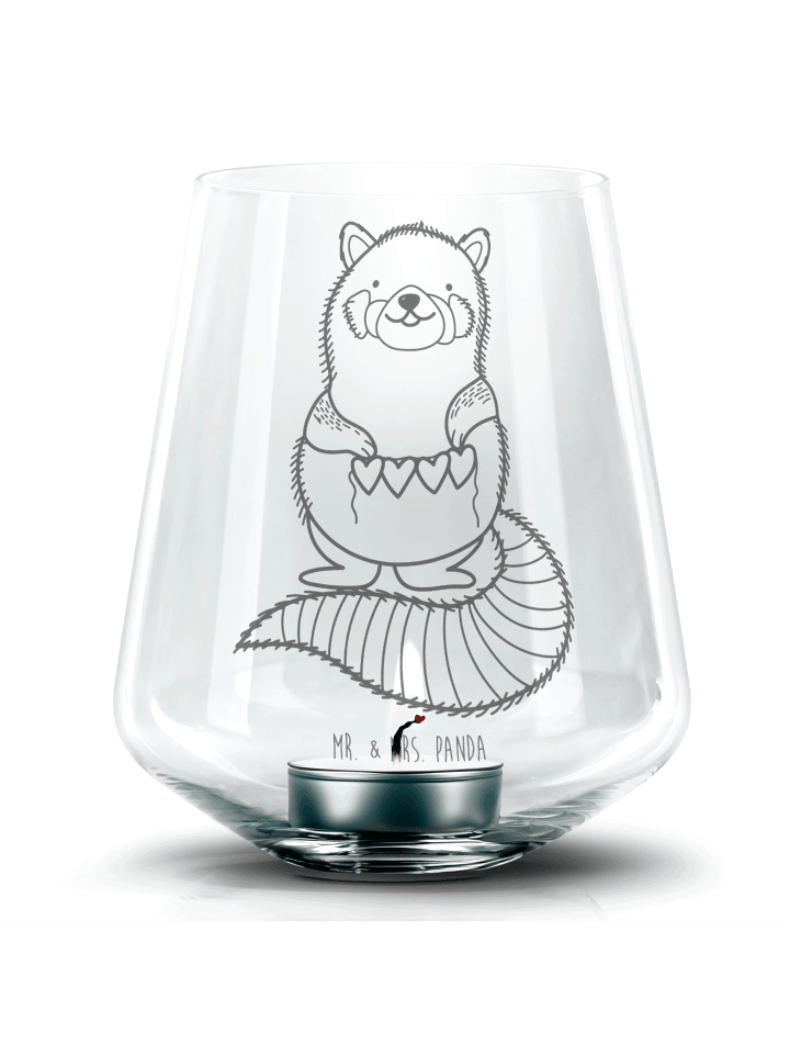 Laterne Roter Panda ohne Spruch in Transparent