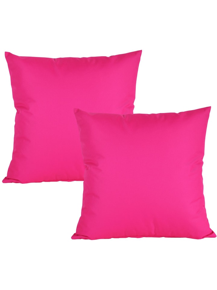 2er Set Outdoor Kissenhülle 50x50cm in Pink