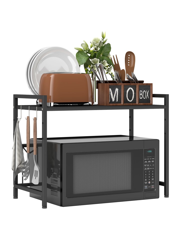 Mikrowellenregal in Schwarz 64L x 32B x 47,5H cm