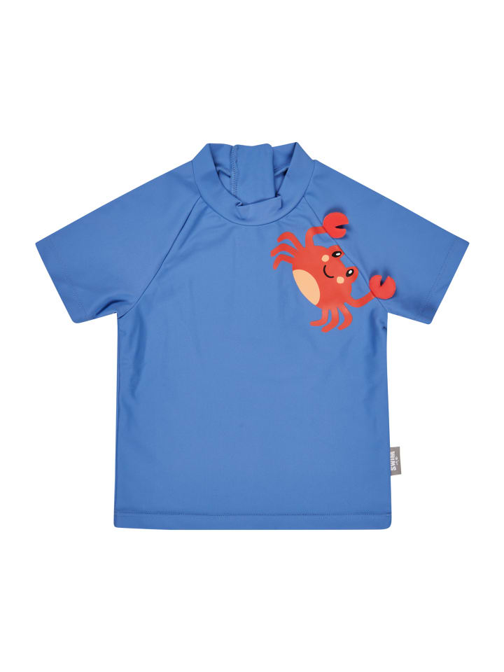 Badeshirt kurzarm Krabbe in bläulich