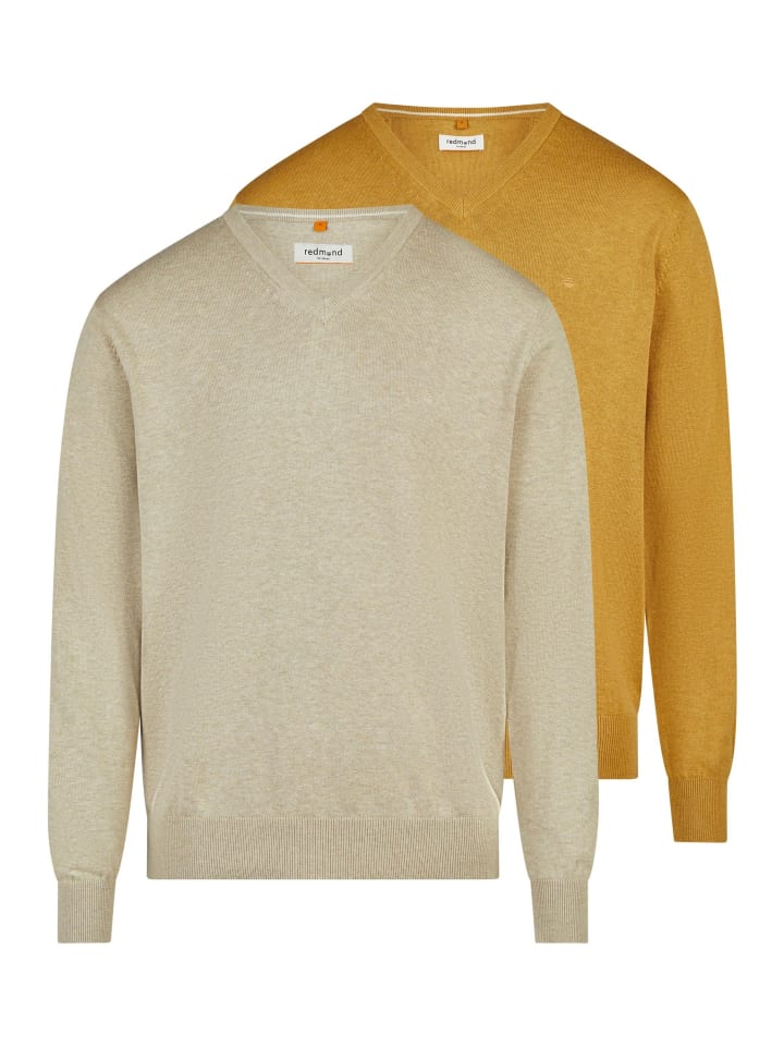 Pullover Basic in Beige / gelb