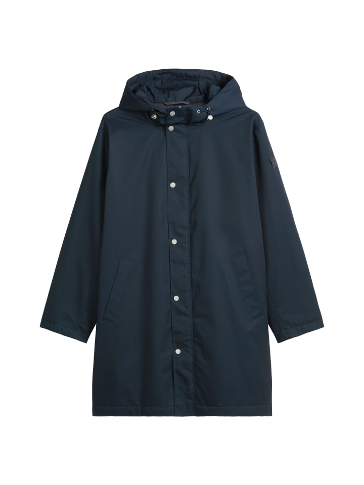 Kurzmantel mit Kapuze in Dark Navy