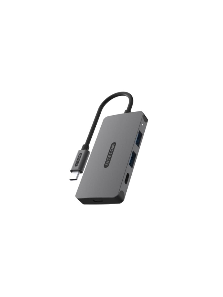 USB-C auf 2x USB-A & 2x USB-C 10 Gbit/s Hub in Grau