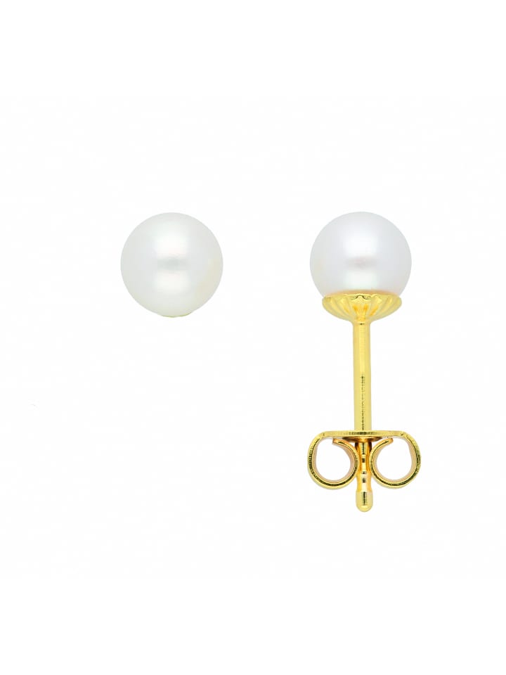Damen 333 Gold Ohrringe / Ohrstecker mit Süßwasser Zuchtperle in gold
