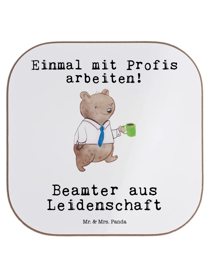 Bierdeckel Beamter Leidenschaft mit Spruch in Weiß