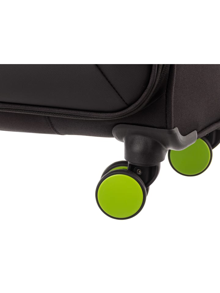 Koffer Gr. L Reisegepäck T27-F Spinner 75er in black/neongreen