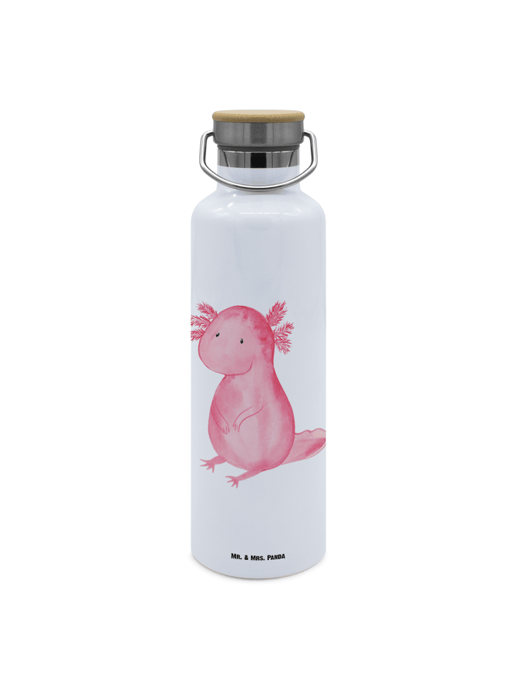 Isolierflasche Axolotl Niedlich ohne Spruch in Weiß