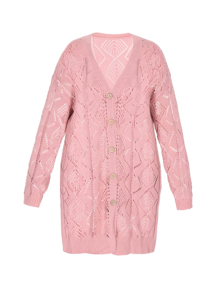 Damen Plus Size Cardigan in Pink