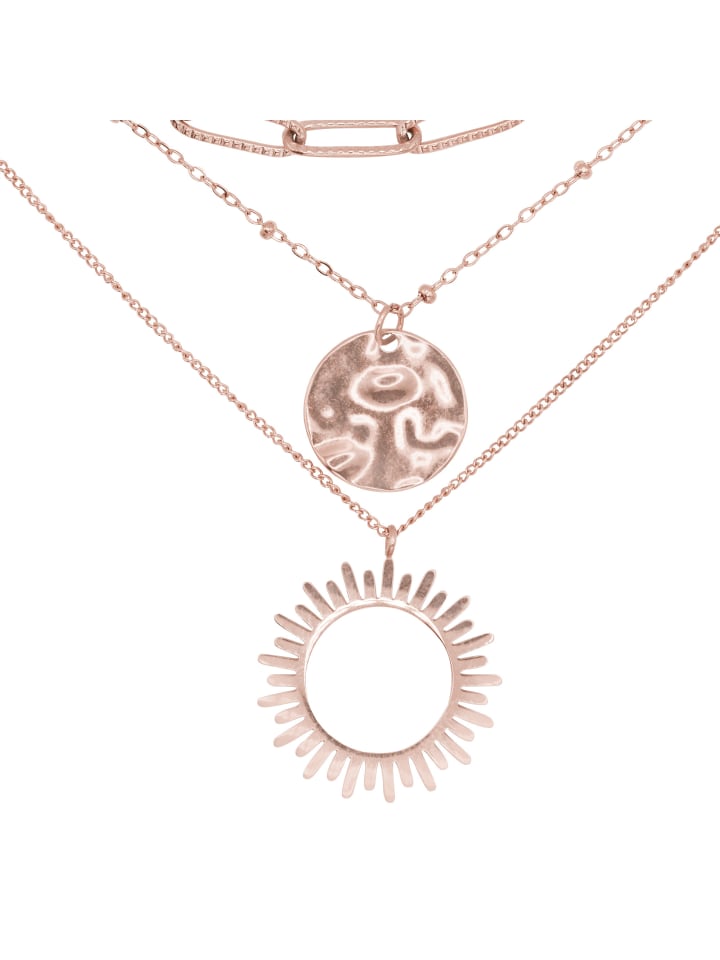 Layering Halskette Frauen Duvius rose goldfarben in rosegoldfarben