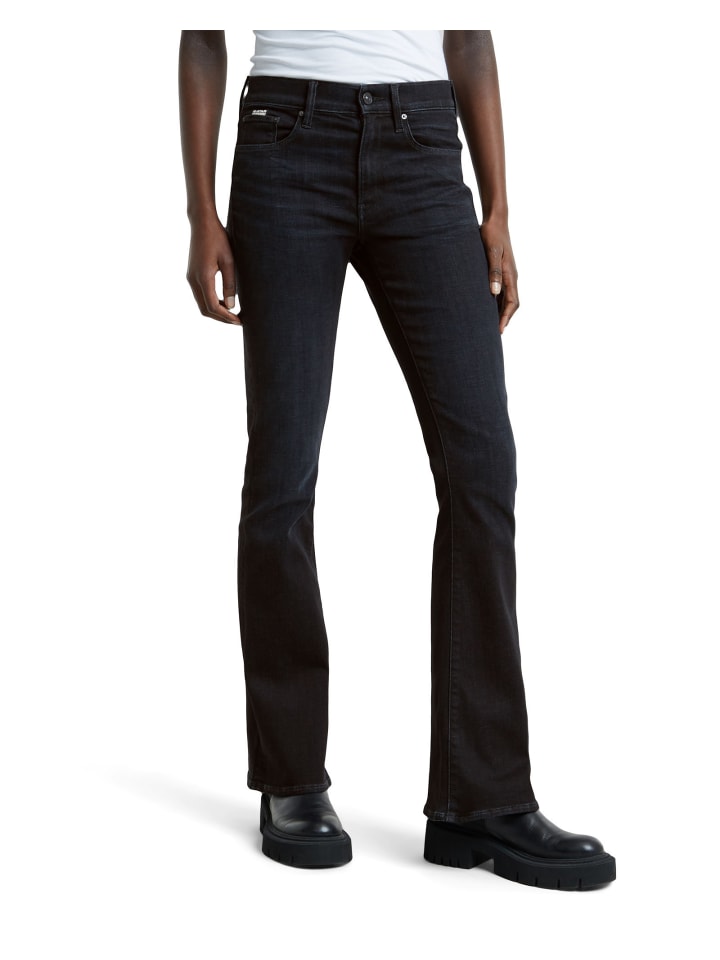 3301 Flare Jeans worn in black vortex