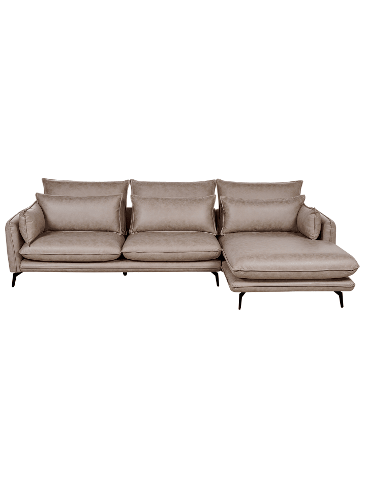 6-tlg Ecksofa GALLO in Braun/Schwarz linksseitig