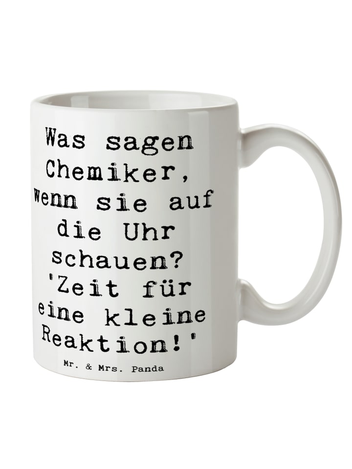 Tasse Chemiker Reaktion mit Spruch in Weiß