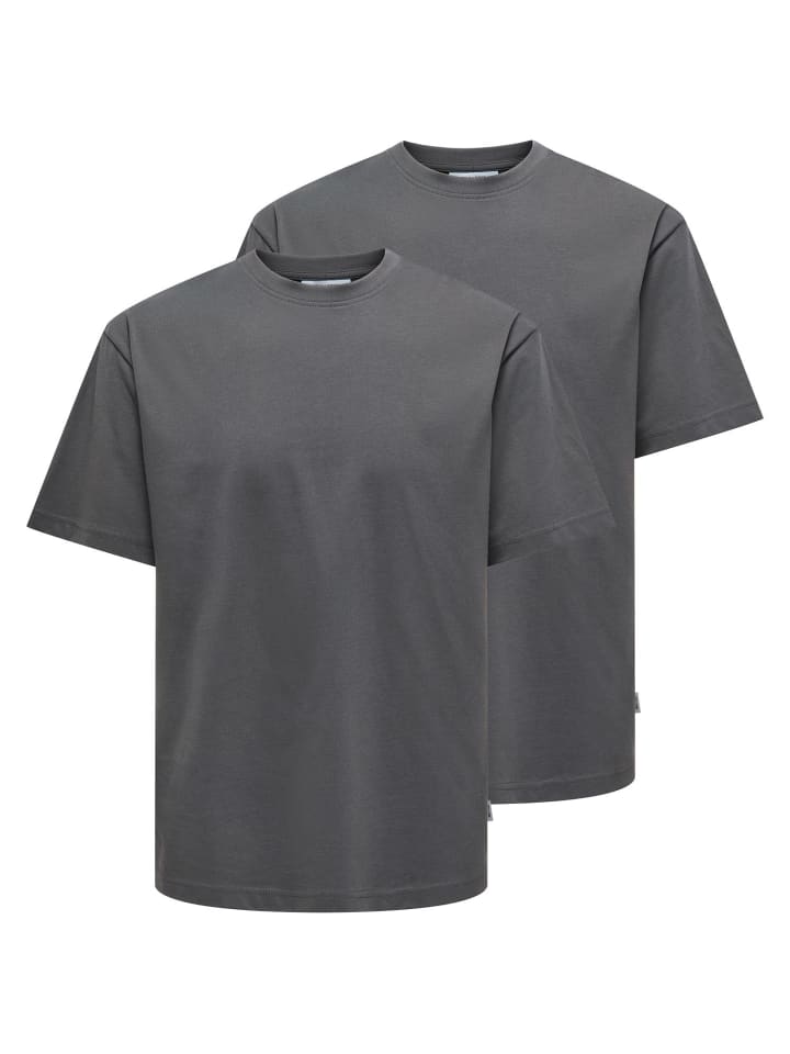 T-Shirt Onsfred in Grey pinstripe