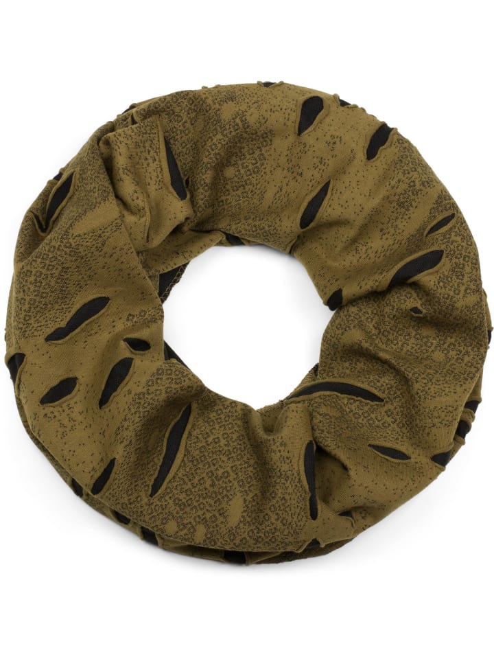 Loop Schal in Oliv-Schwarz