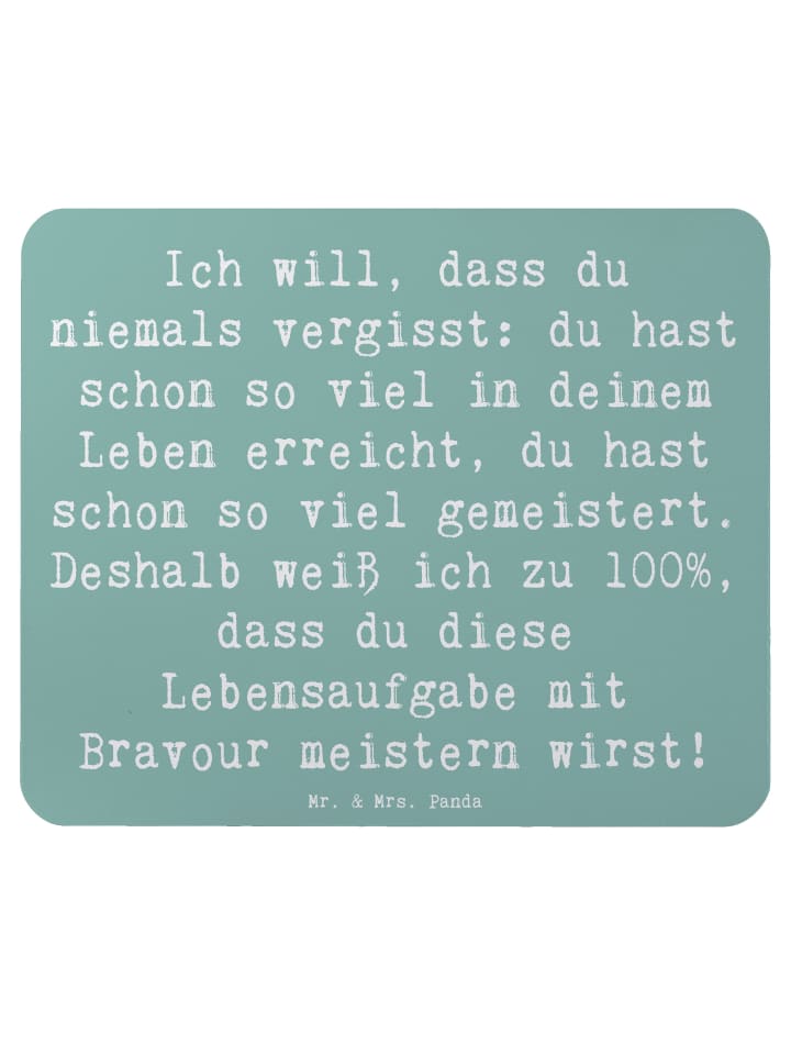Maus-Pad Spruch Trost Erinnerungen mit Spruch in Meeresbrise