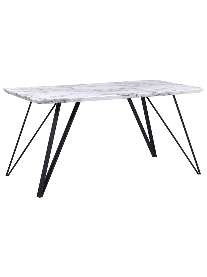 Esszimmertisch MOLDEN in Weiß/Schwarz - (W) 80 x (H) 75 x (L) 150 cm