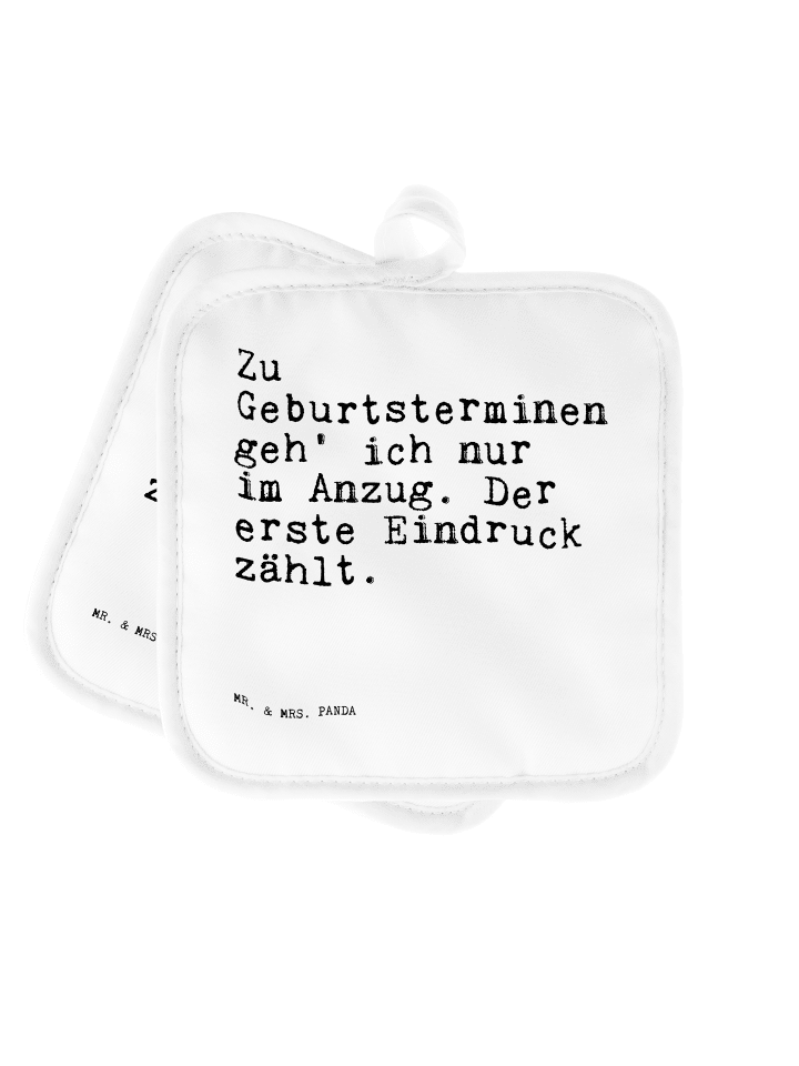Topflappen Zu Geburtsterminen geh' ich... mit S... in Weiß
