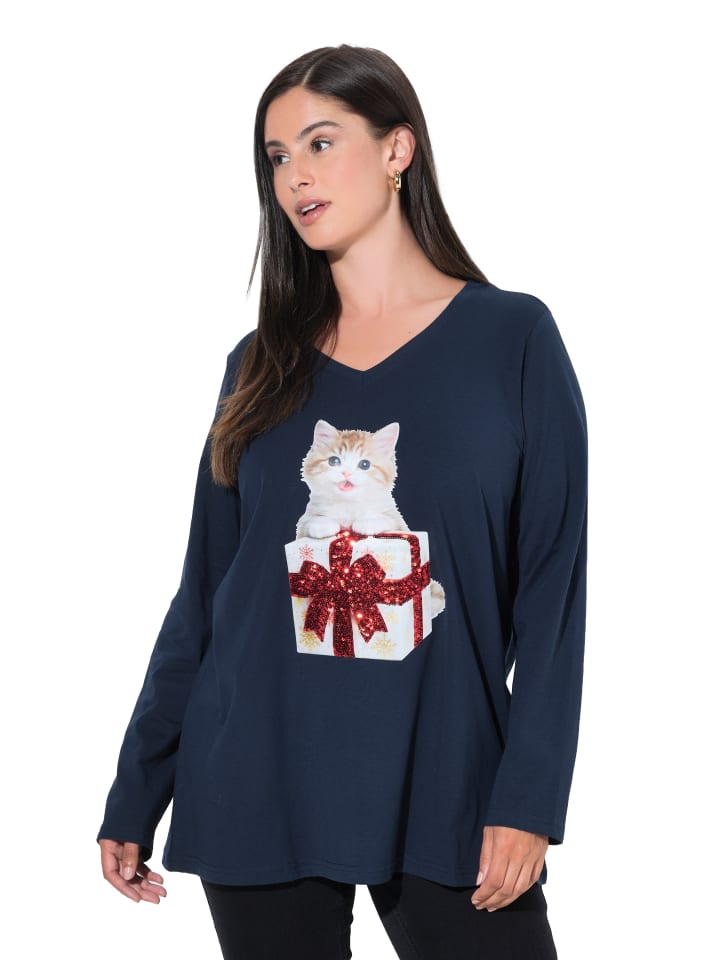 Langarmshirt in marine