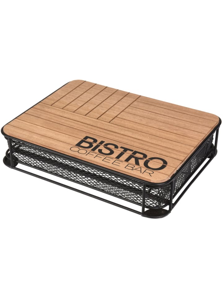 Kaffeekapselhalter Bistro in Braun, 30 x 24 x 6 cm