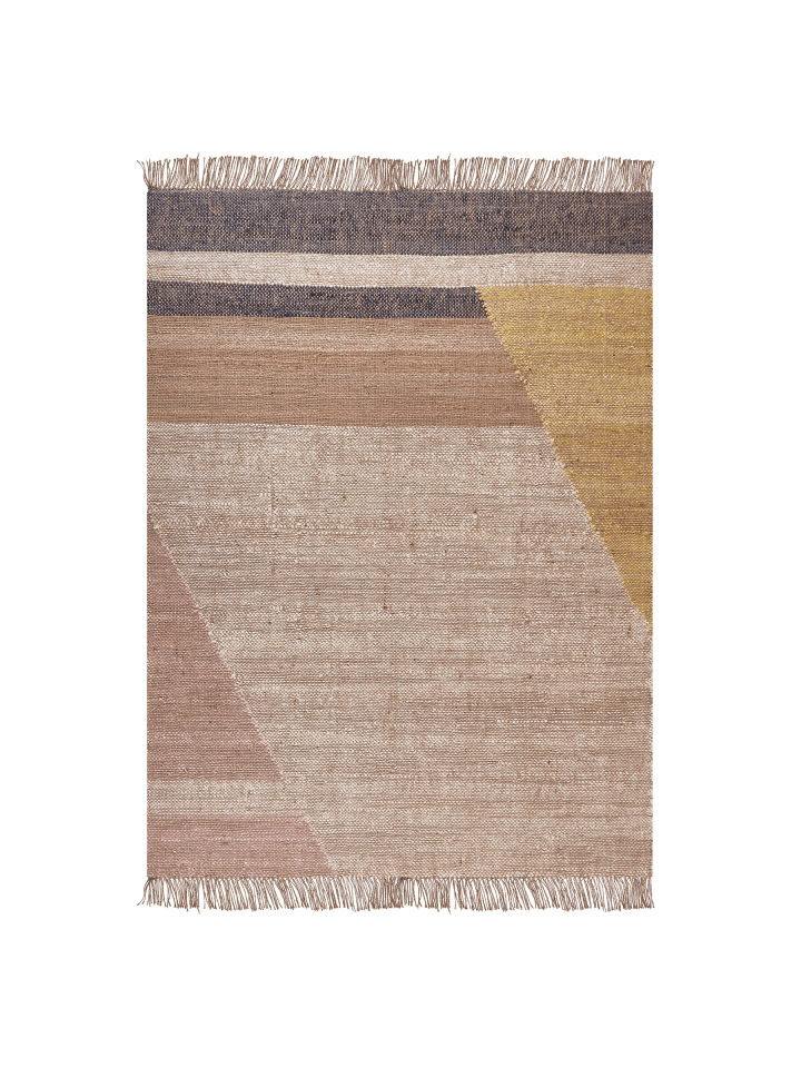 Kurzflor SAMLAR in Braun/Gelb - (W) 140 x (H) 140 x (L) 200 cm