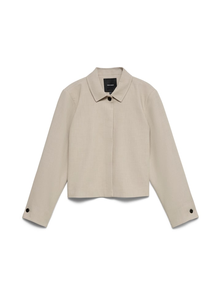 LS Button Detail Shacket in Silver Mink