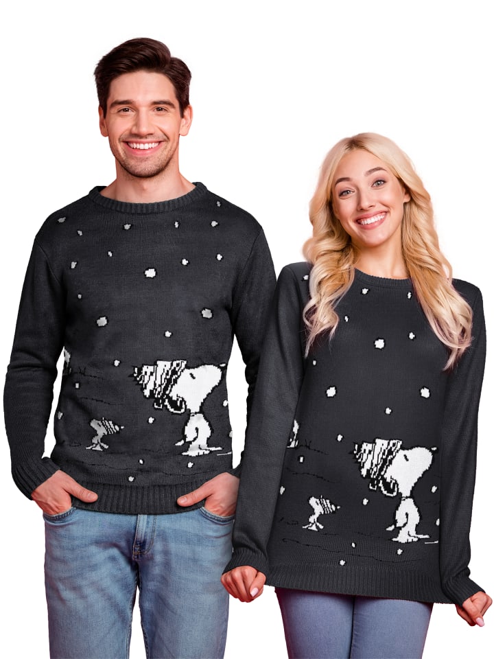 The Peanuts Winterpullover- Snoopy in grau