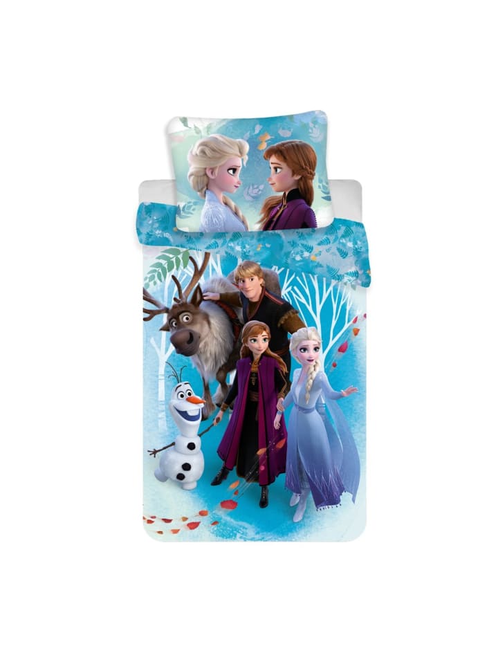 Disney Frozen Bettwäsche-Set – Kuschelige Baumwolle, 140x200 in Mehrfarbig